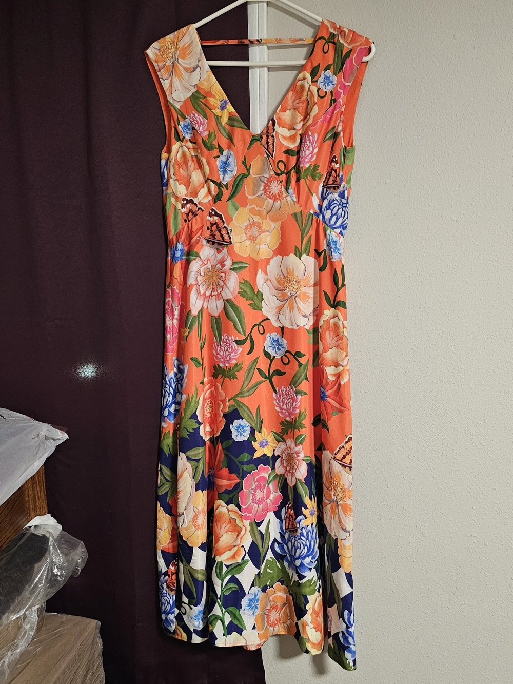 Anthropologie Size 4 Orange Midi Dress